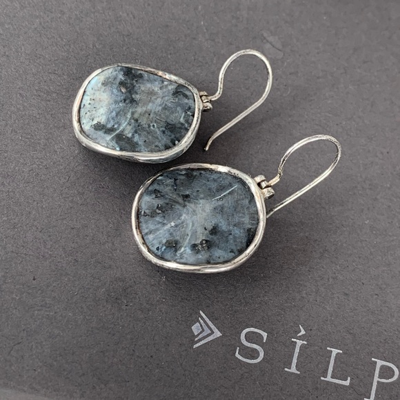 Beautiful Retired large SILPADA Feldspar and Sterling silver wavy  Earrings - Picture 6 of 6
